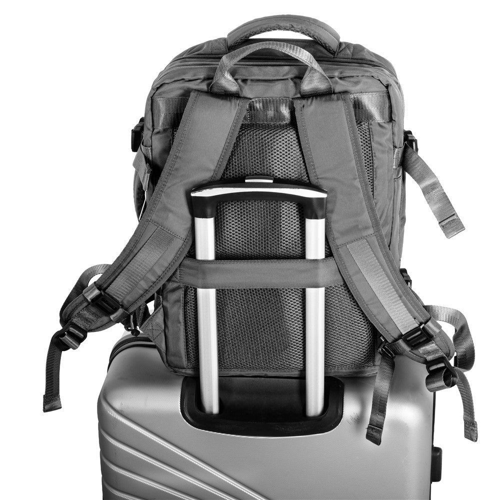 Camry CR 6881dg Business Rucksack 24 L erweiterbar, Handgepäck Rucksack 40x20x30 cm, Laptoprucksack bis 15,6 Zoll, RFID, USB, YKK-Reißverschlüsse, wasserabweisend