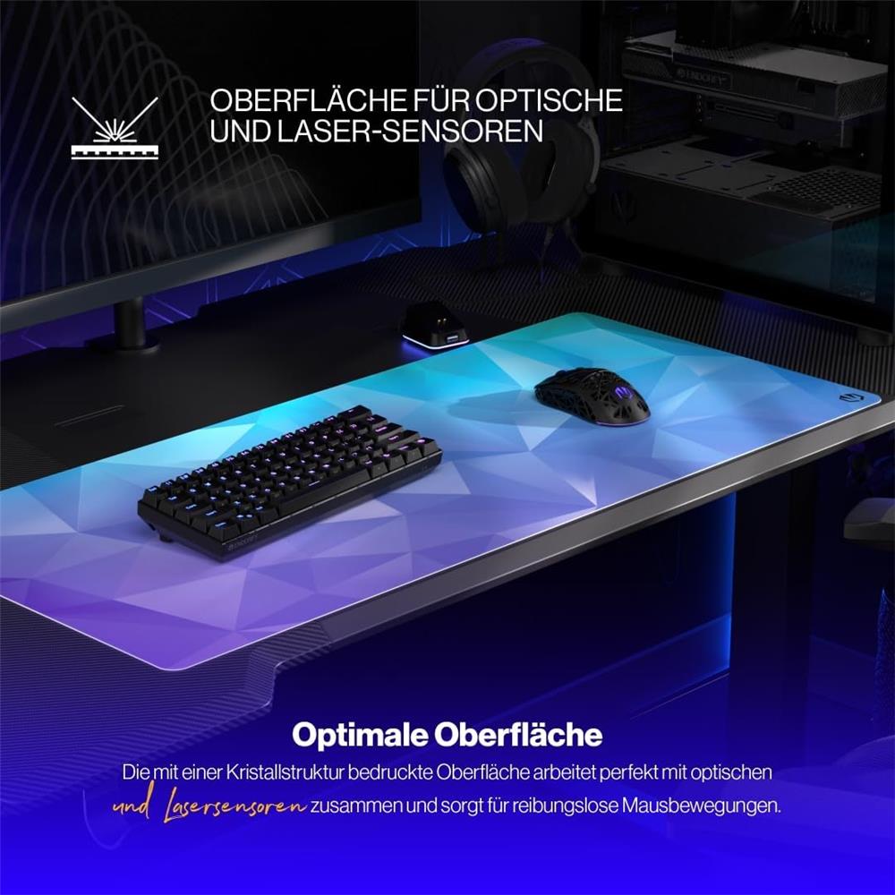 ENDORFY Crystal Blue XL Mauspad blau rutschfest 900 x 400 mm