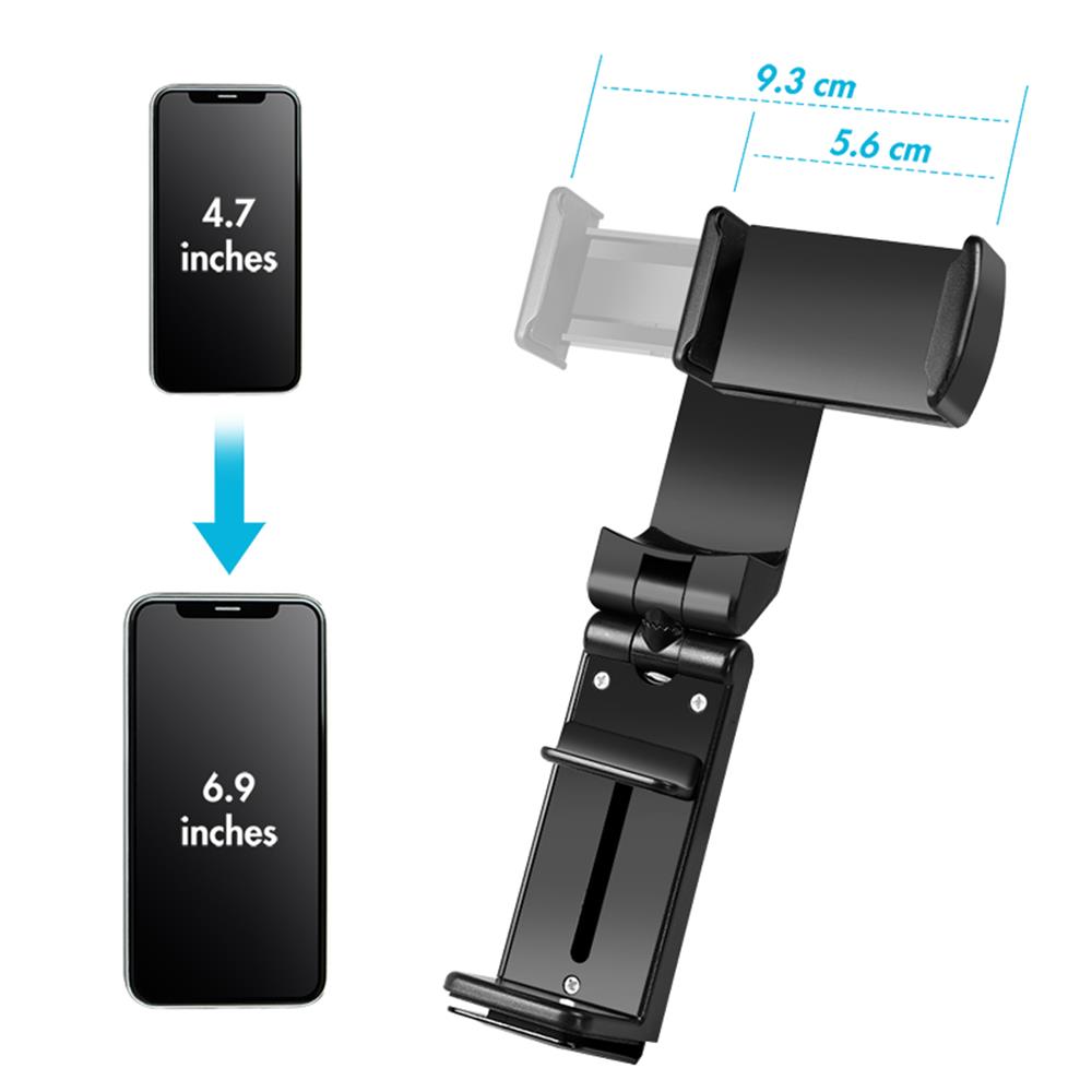 LogiLink Smartphonehalter – faltbar, klemmbar, 360° drehbar, für 4,7–6,9 Zoll, schwarz