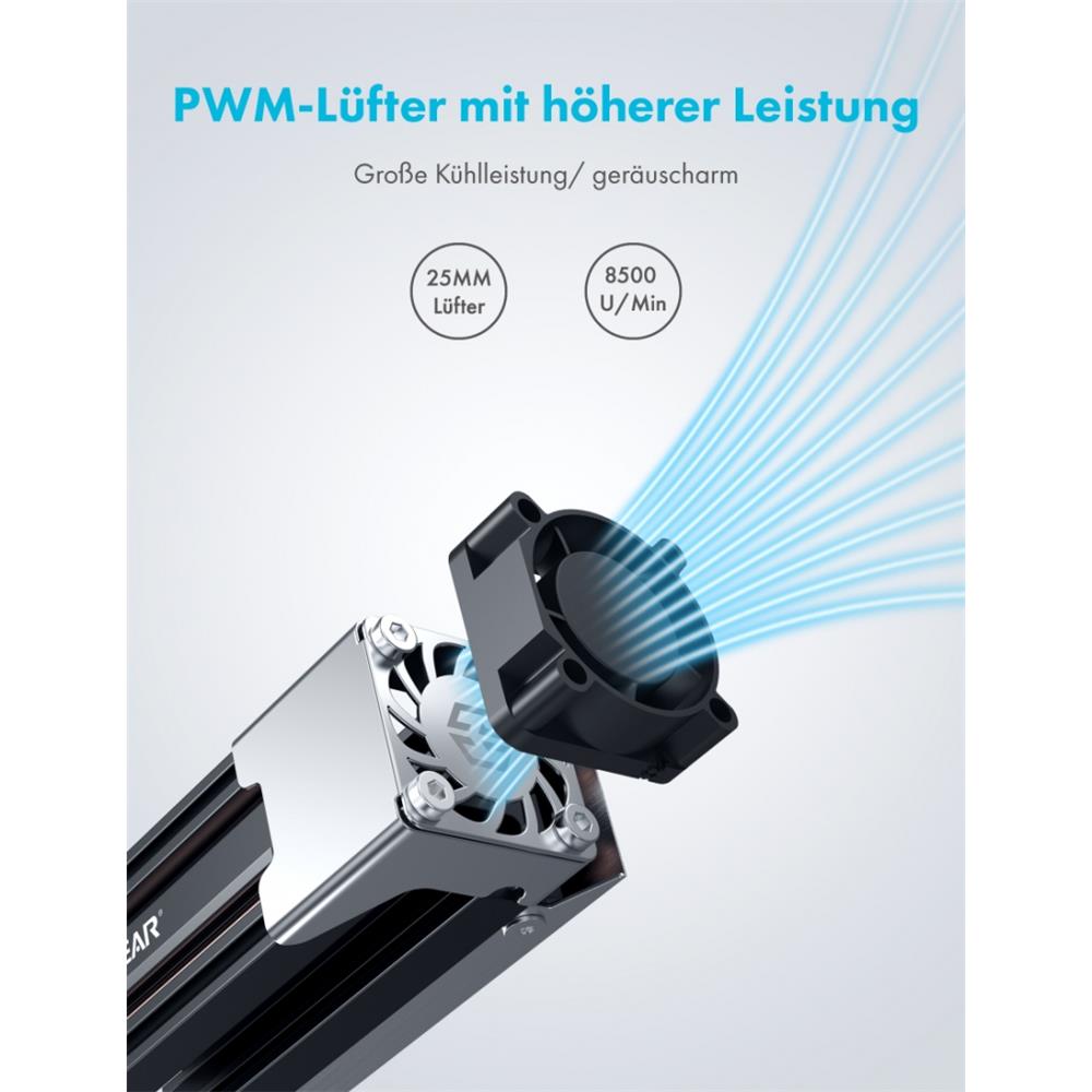 GRAUGEAR Heatpipe Kühler für M.2 NVMe 2280 SSD mit PWM Lüfter