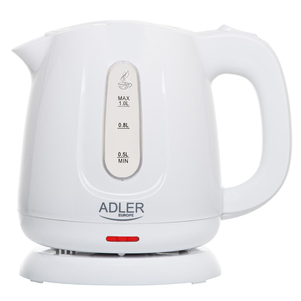 Adler AD 1373 Wasserkocher 1 Liter kompakt mit Abschaltautomatik und Wasserstandsanzeige Weiß