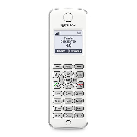 FRITZ!Fon M2 – Weißes DECT-Telefon mit HD-Telefonie & Smart-Home-Funktionen