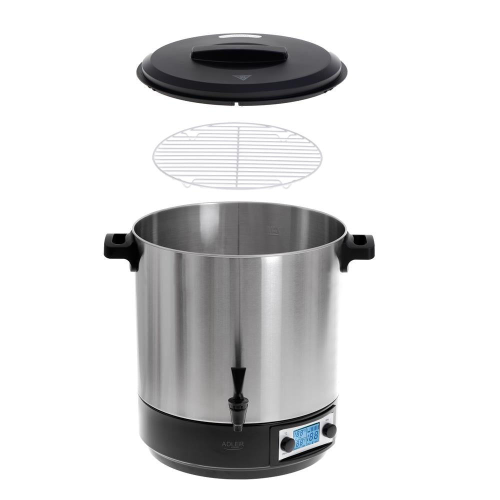 Adler AD 4496 Elektrischer Pasteurisierungstopf 28 L mit LCD Anzeige silber