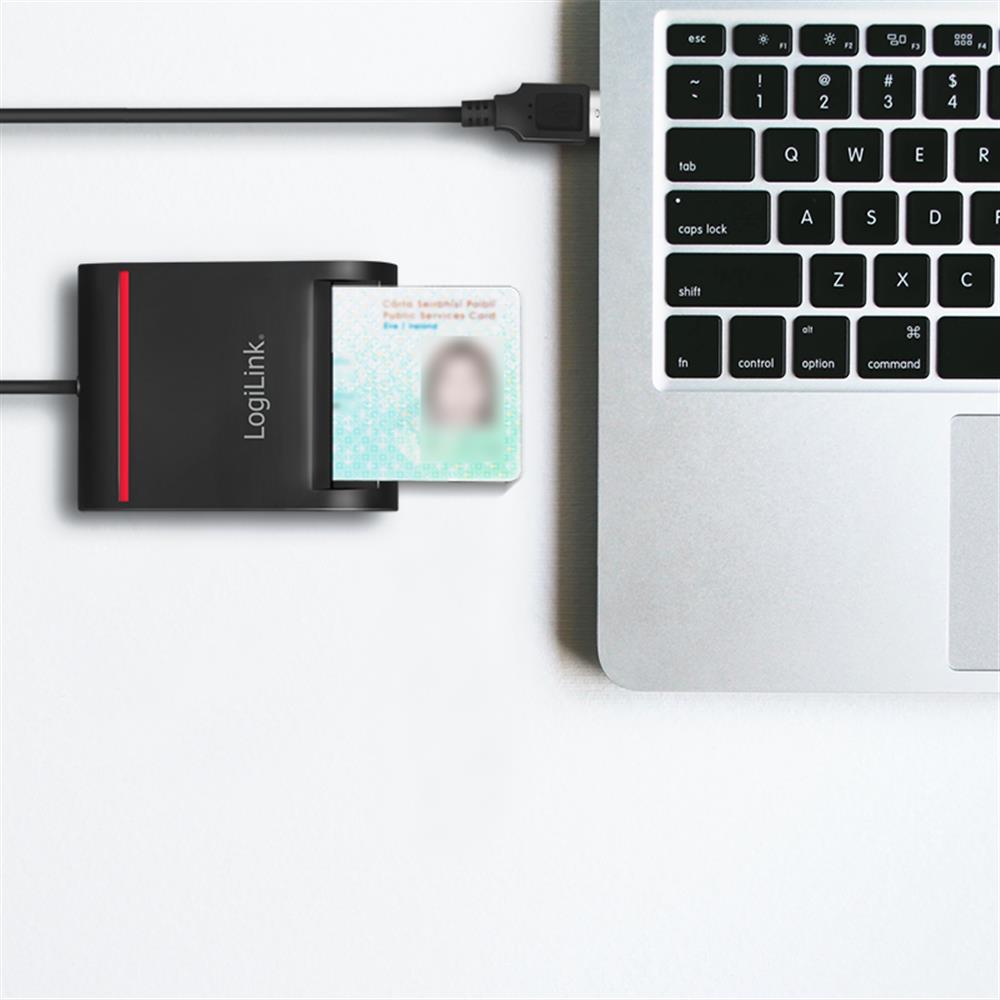 LogiLink USB 2.0 Kartenleser für Smart ID Schwarz