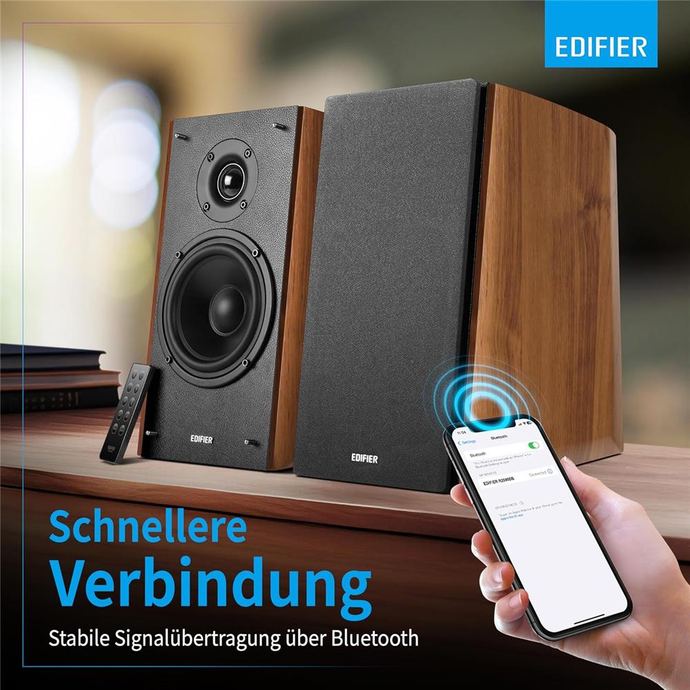Edifier R2000DB – 2.0 Bluetooth Lautsprecher, 120W RMS, Optical, Warm Oak