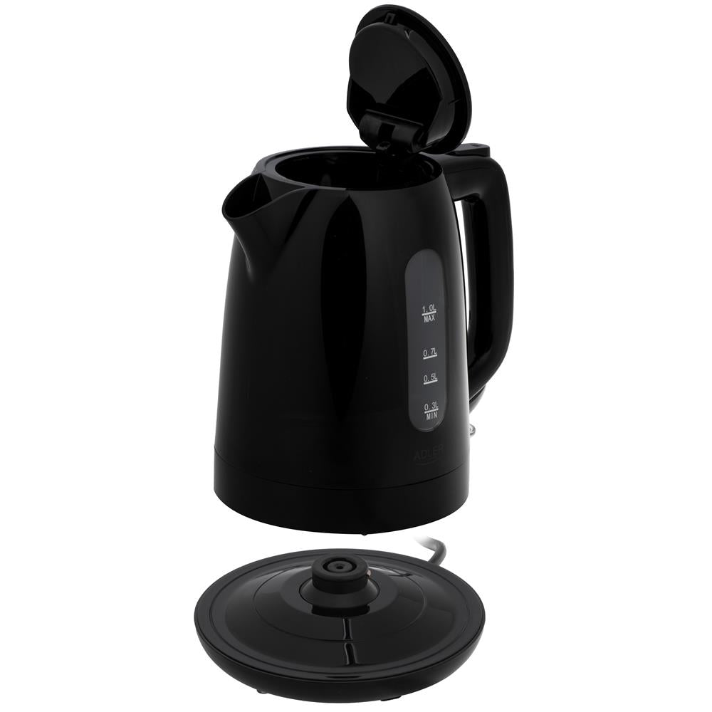Adler AD 1380b Wasserkocher Kunststoff 1,0 l schwarz – kompakt & sicher