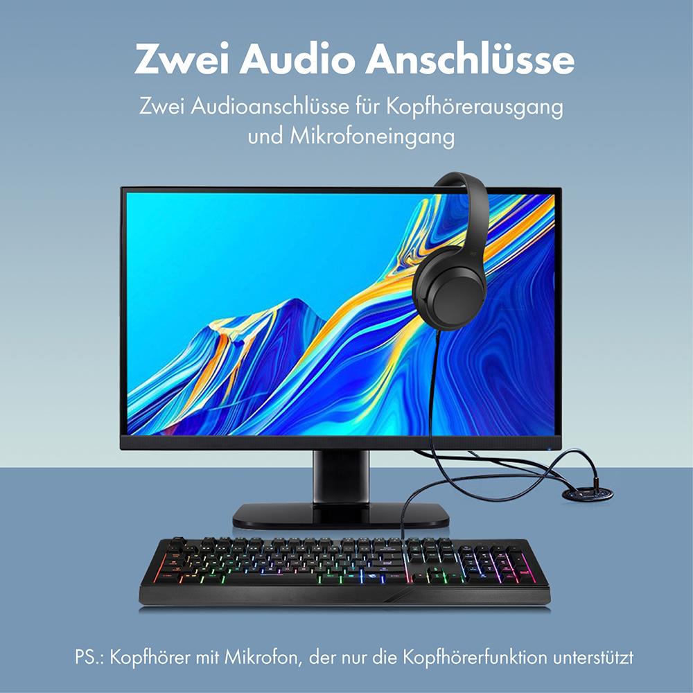 GRAUGEAR USB 3.0 Tisch Hub mit Audioanschlüssen