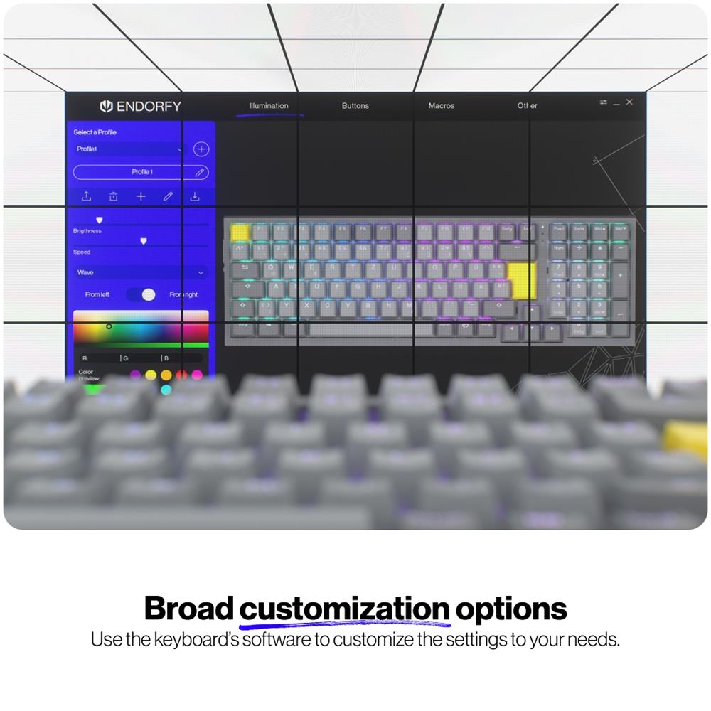 ENDORFY Celeris 1800 Wireless Tastatur DE Layout QWERTZ Grau Bluetooth
