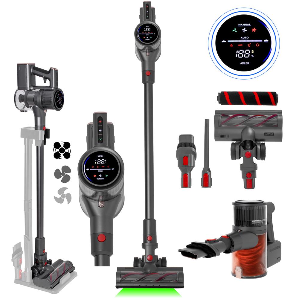 Adler AD 7062 Akku Staubsauger Pro mit Automatikmodus Grau
