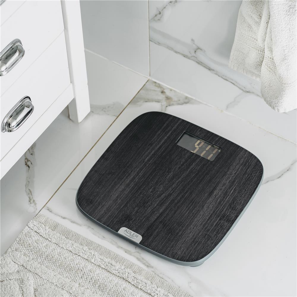 Adler AD 8192 Digitale Badezimmerwaage 180 kg mit Anti Rutsch Oberfläche Grau