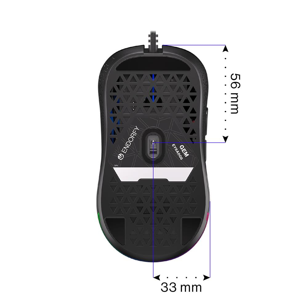 ENDORFY GEM, Leichte Gaming-Maus (67 g), 8000 DPI, Schwarz | EY6A006