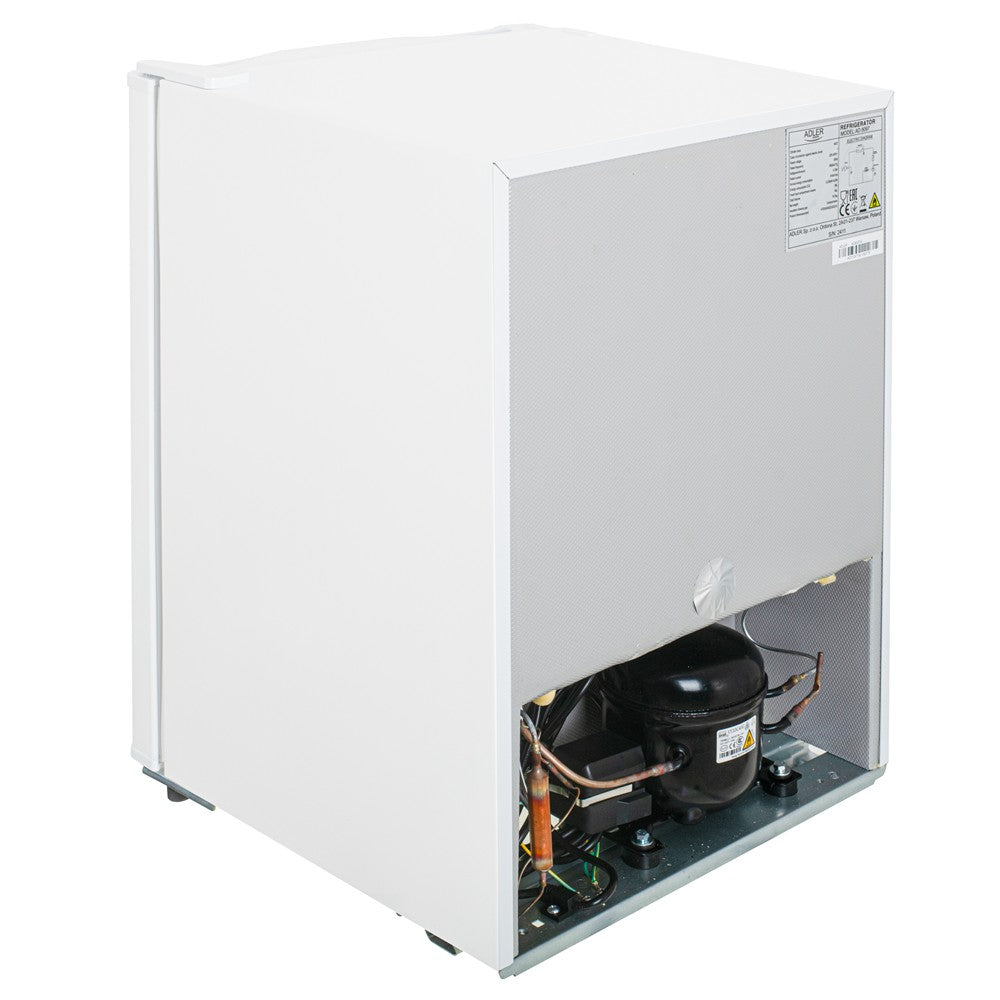 Adler AD 8097 Unterbau Kühlschrank 58 L, kompakter Mini Kühlschrank freistehend, Hotelkühlschrank Büro Küche, wechselbarer Türanschlag, leise 40 dB, Weiß