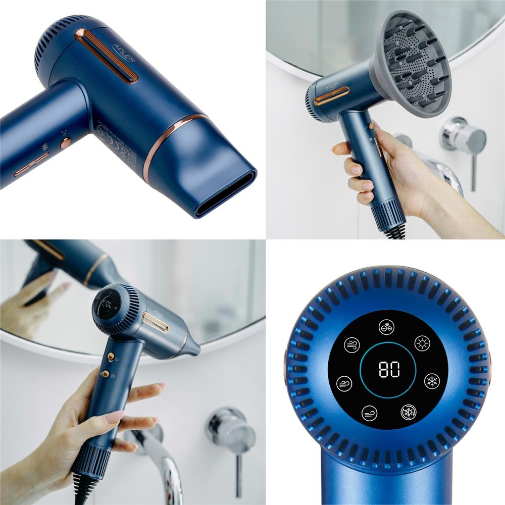 Adler AD 2271 Superspeed Haartrockner 1500W mit Ionisierung & Diffusor