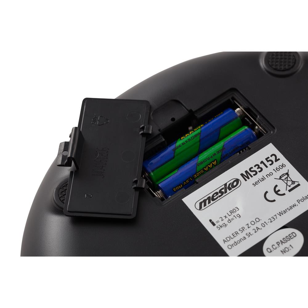 Mesko MS 3152 Digitale Küchenwaage mit 2 L Schüssel Edelstahl