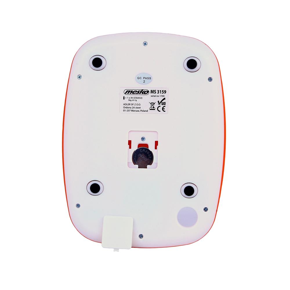 Mesko MS 3159O Digitale Küchenwaage 5 kg Orange