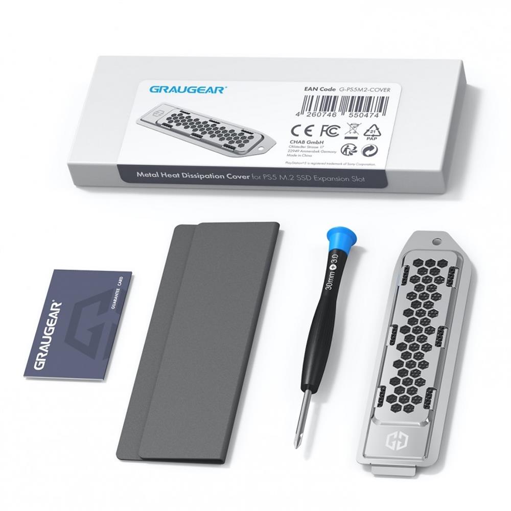 GRAUGEAR Wärmeableitende Metall Abdeckung für PS5 M.2 SSD Slot