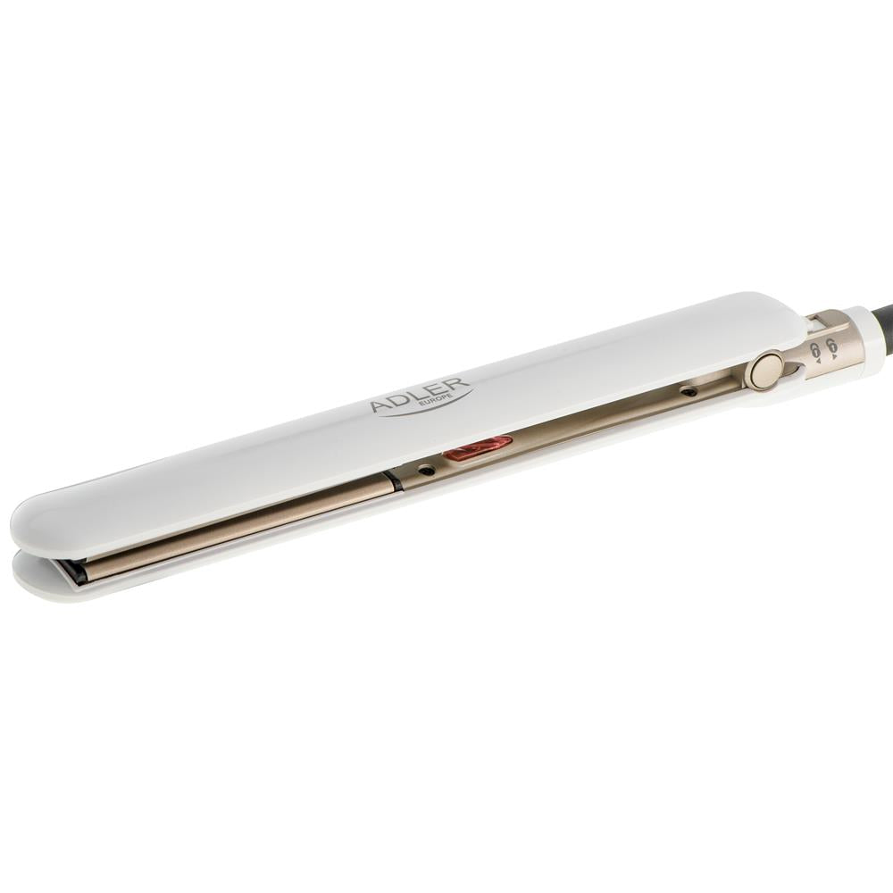 Adler AD 2317 Haarglätter Weiß champagne keramik 200 Grad schnelle Erwärmung