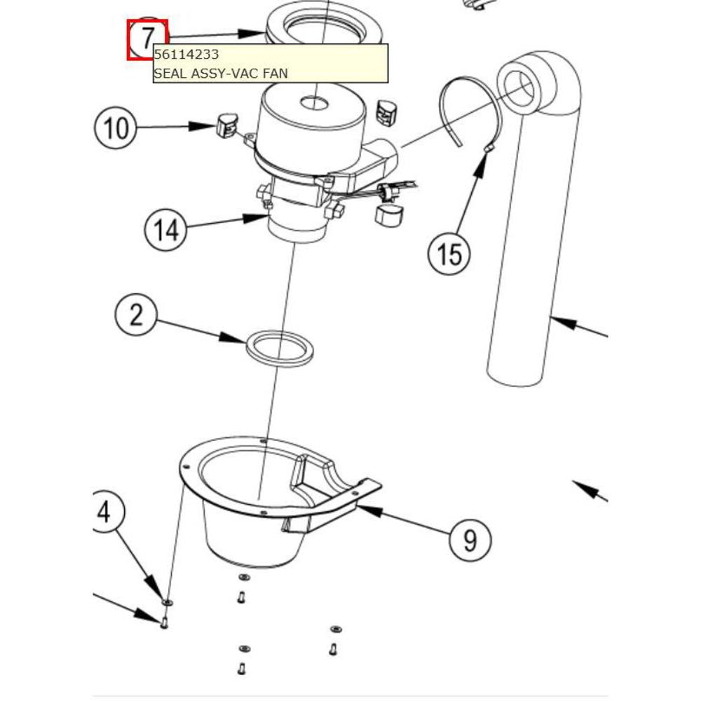 Nilfisk Original 56114233 Dichtung Assy Vac Ventilator Ersatzteil