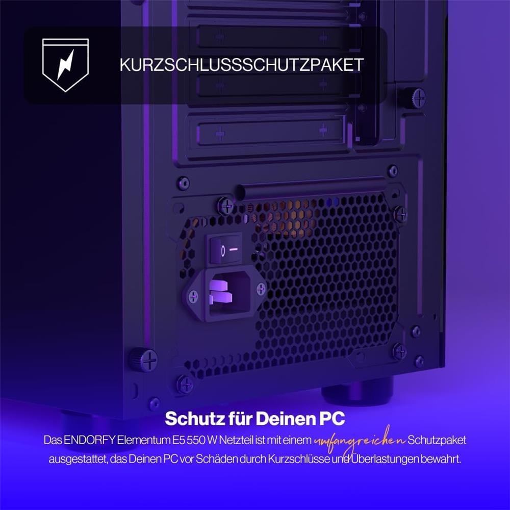 ENDORFY Elementum E5 550W ATX PC Netzteil mit 80 PLUS