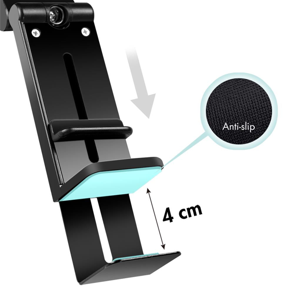 LogiLink Smartphonehalter – faltbar, klemmbar, 360° drehbar, für 4,7–6,9 Zoll, schwarz