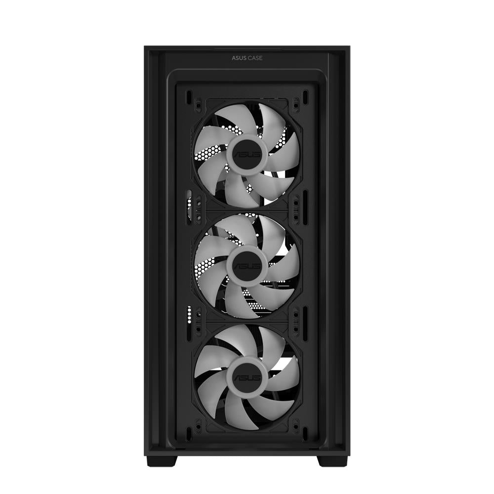 ASUS A21 PLUS TG ARGB Black microATX PC Gehäuse mit Mesh Front und 4 ARGB Lüftern