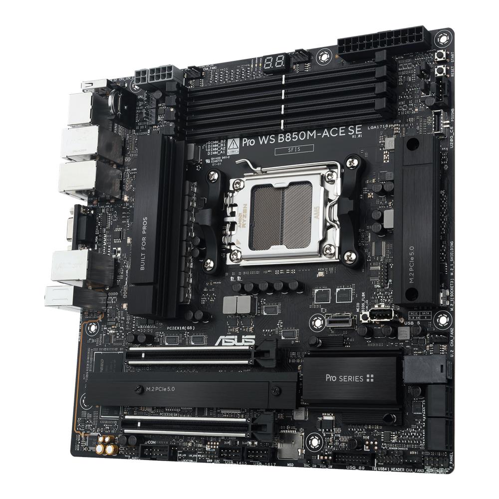 ASUS Pro WS B850M-ACE SE Mainboard AM5 micro ATX DDR5 PCIe 5.0 IPMI 10Gb LAN