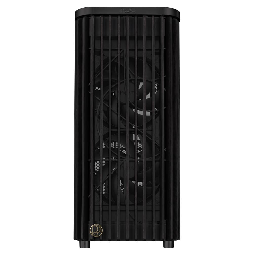 ASUS ProArt PA401 Wood Edition TG ATX PC Gehäuse mit 160 mm Lüftern und USB 20Gbps