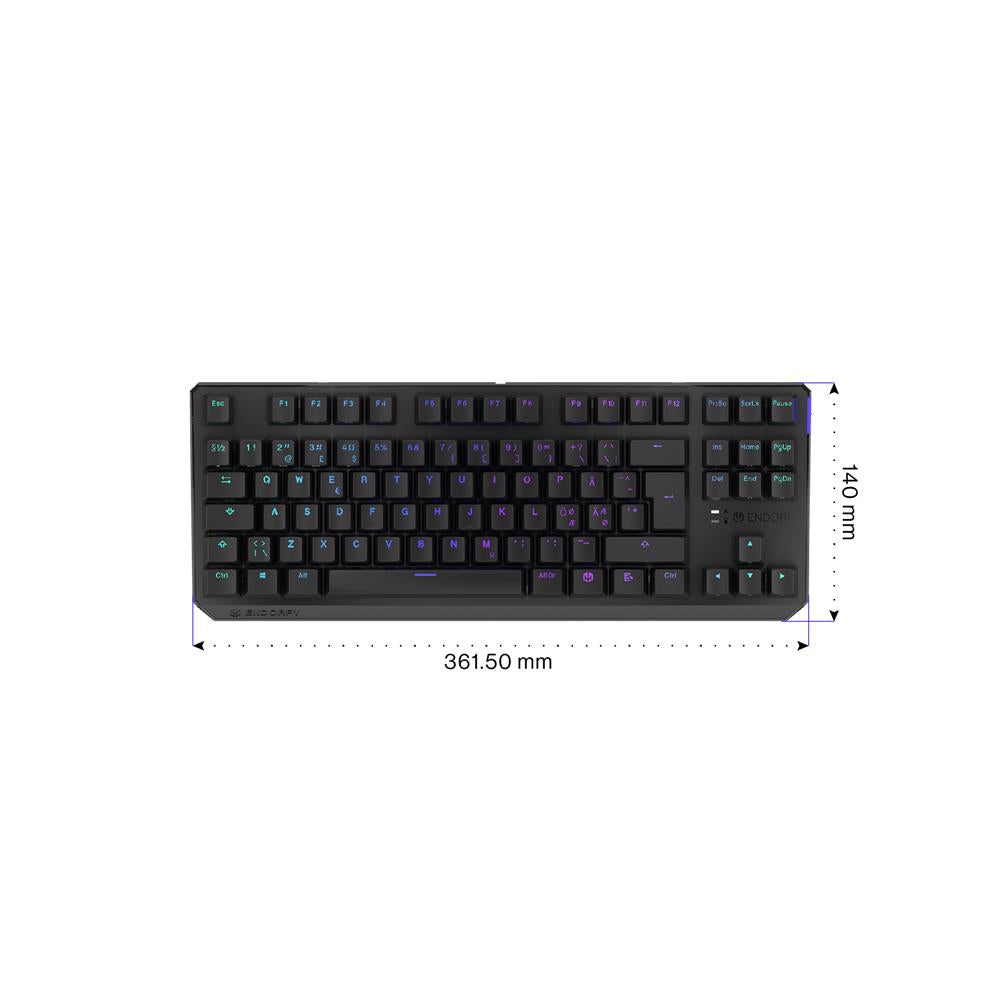 ENDORFY Thock TKL Wireless NO Brown, Gaming Tastatur, ARGB, Bluetooth, schwarz