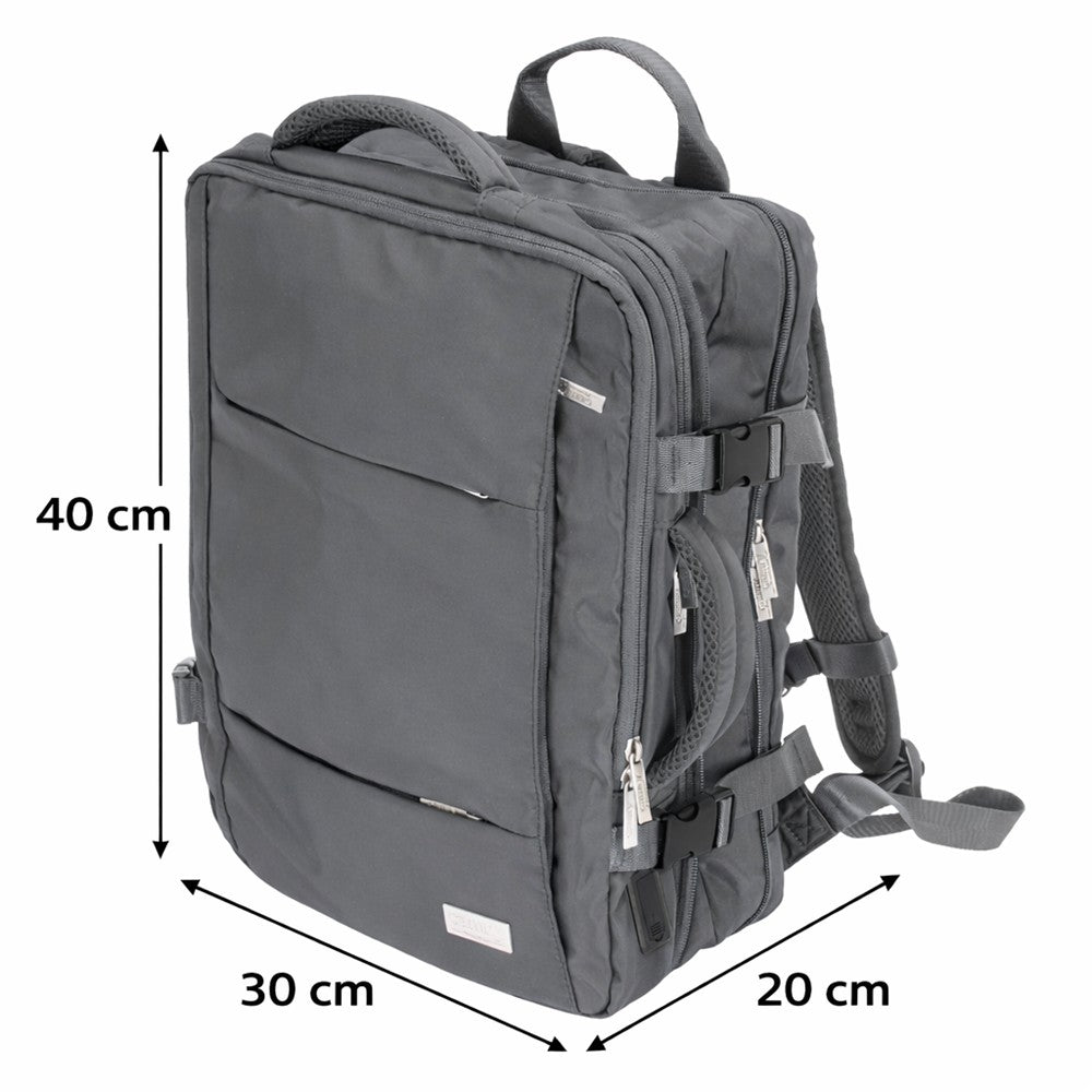 Camry CR 6881dg Business Rucksack 24 L erweiterbar, Handgepäck Rucksack 40x20x30 cm, Laptoprucksack bis 15,6 Zoll, RFID, USB, YKK-Reißverschlüsse, wasserabweisend