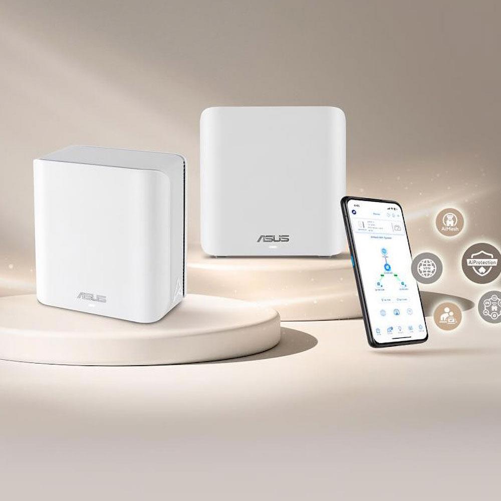 ASUS ZenWiFi BD4 Dualband WiFi 7 AiMesh Extendable Router 2er Pack weiß