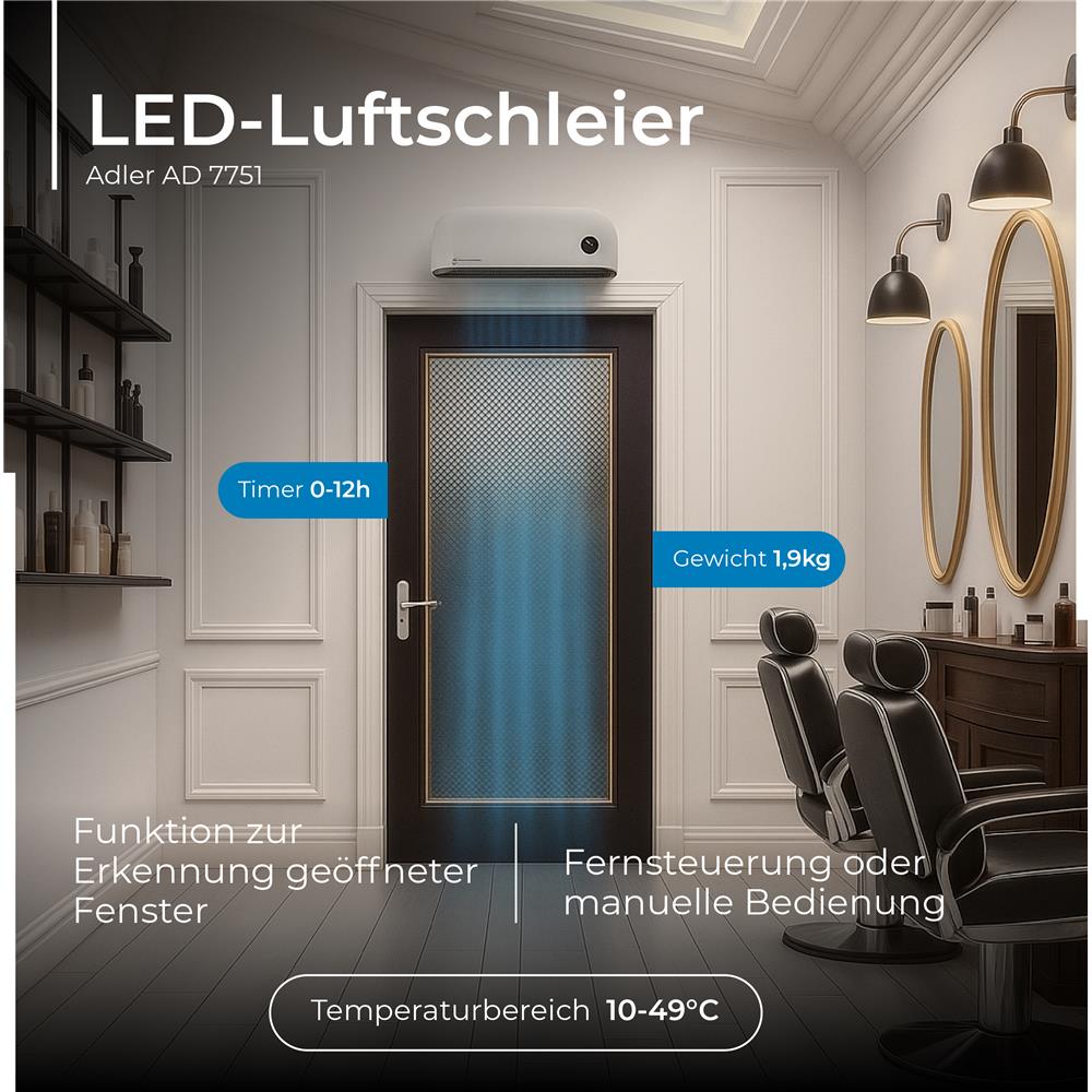 Adler AD 7751 Klimaanlage Weiß Heiz- und Kühlfunktion Temperatur individuell einstellbar