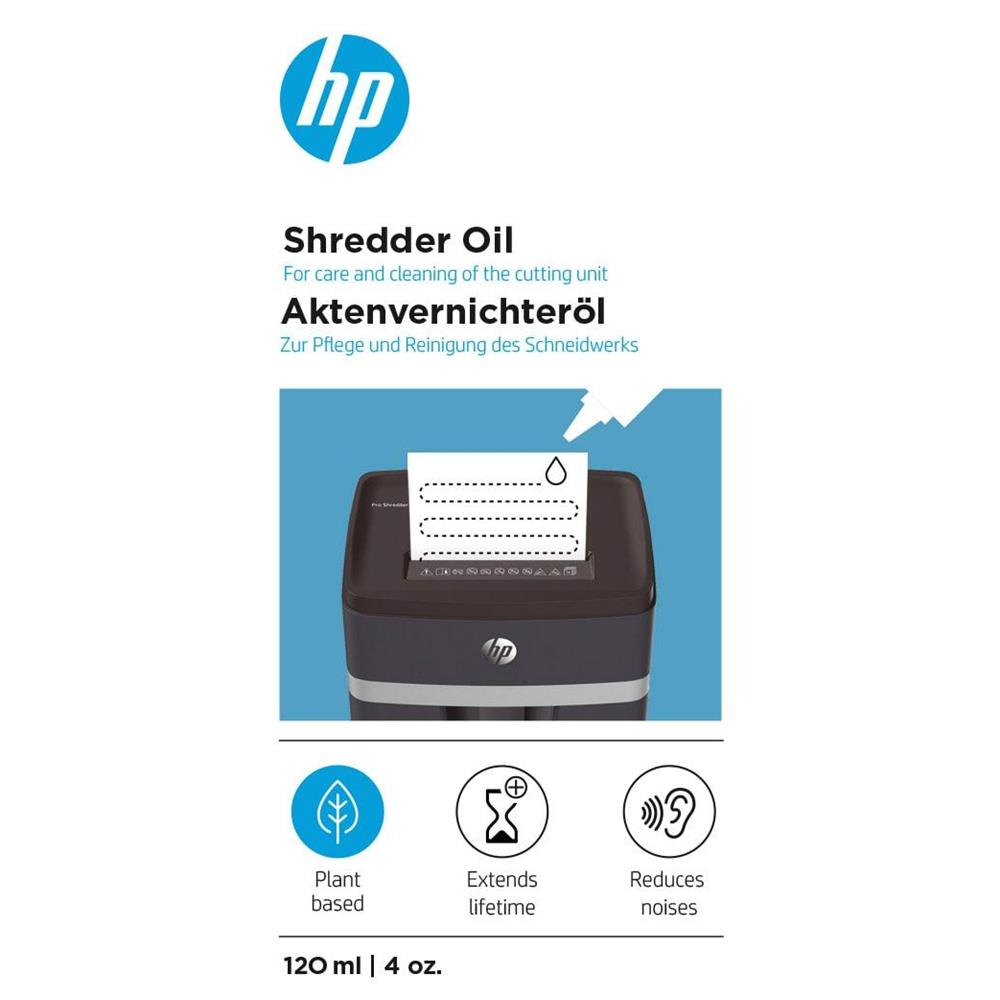 HP Aktenvernichter Öl 120 ml pflanzlicher Schmierstoff für Shredderpflege