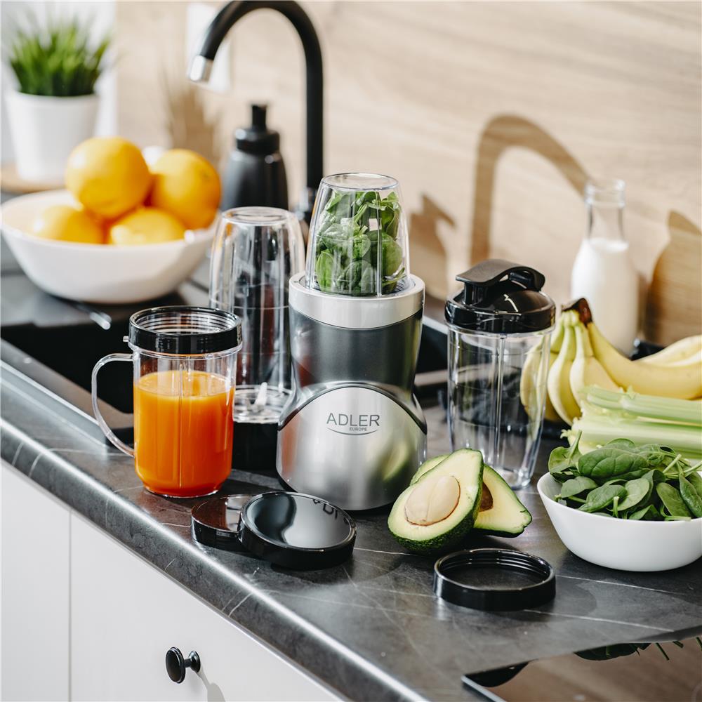 Adler AD 4084 Standmixer Smoothie Maker Set elektrisch Silber