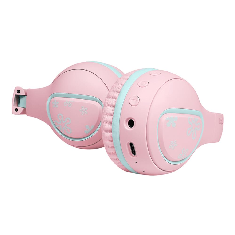 LogiLink Bluetooth 5.4 Kinderheadset, max. 85 dB, mit Mikrofon, faltbar, Pink