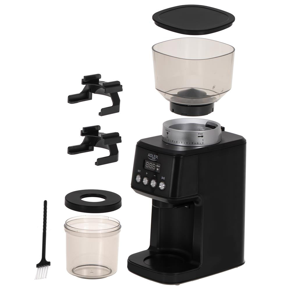 Adler AD 4300 Elektrische Kaffeemühle mit 300 g Bohnenbehälter Schwarz