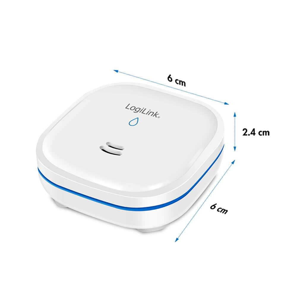 LogiLink Wasserlecksensor – Zuverlässiger Schutz vor Wasserschäden, IP65, Alarm >85 dB