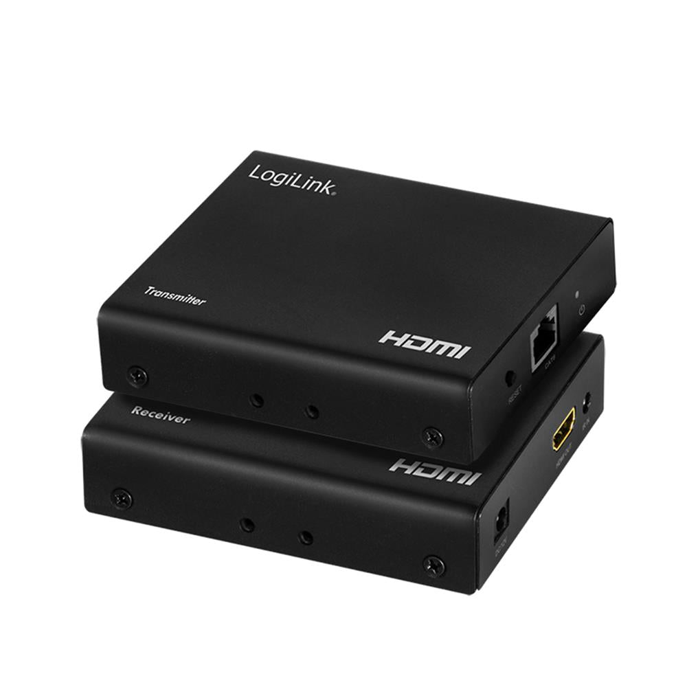 LogiLink HDMI-Extender/Splitter-Set über IP – 70 m, 4K/60 Hz, HDR, IR, PoC