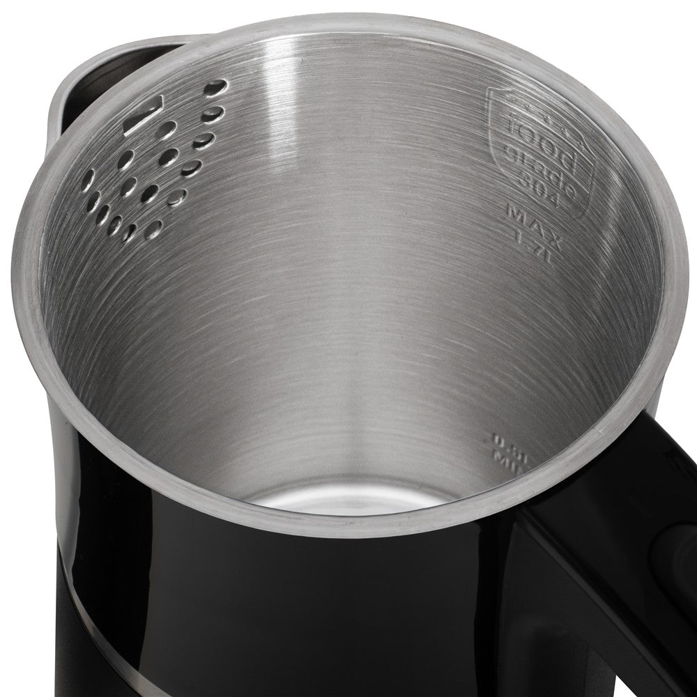 Adler AD 1355 Wasserkocher 1,7 Liter elektrischer Wasserkocher mit Doppelwand-Gehäuse, Edelstahl-Innenraum, 360° Basis, abnehmbarem Deckel, Trockenlaufschutz schwarz