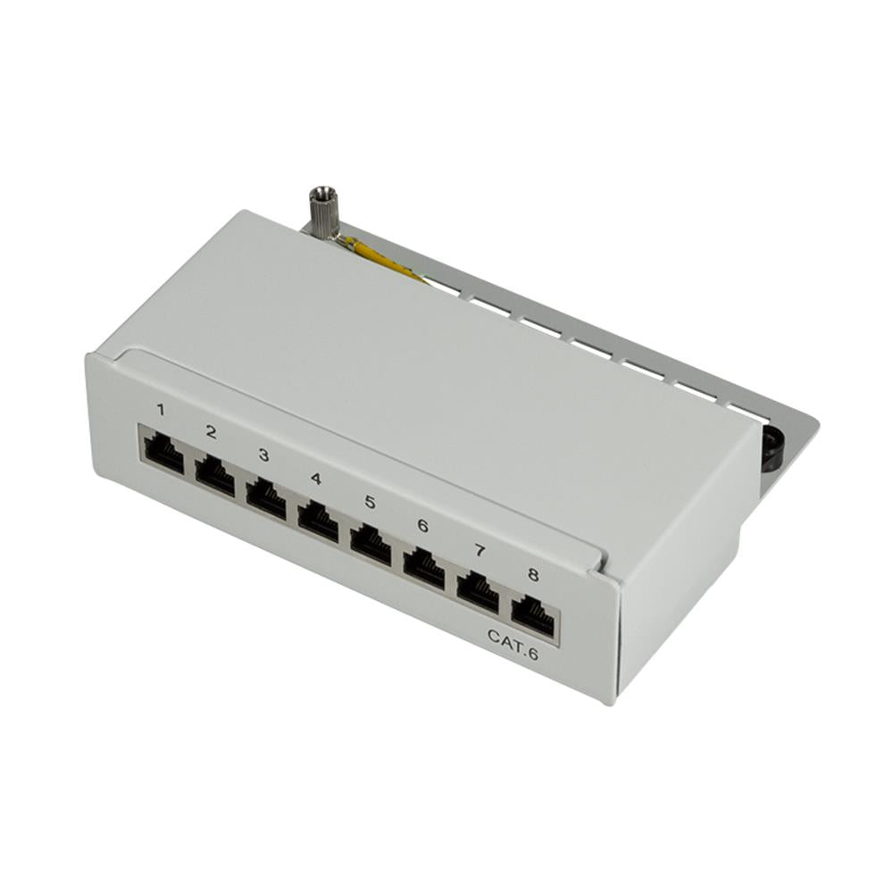 LogiLink Cat 6 Patchpanel 8 Port geschirmt Desktop Grau