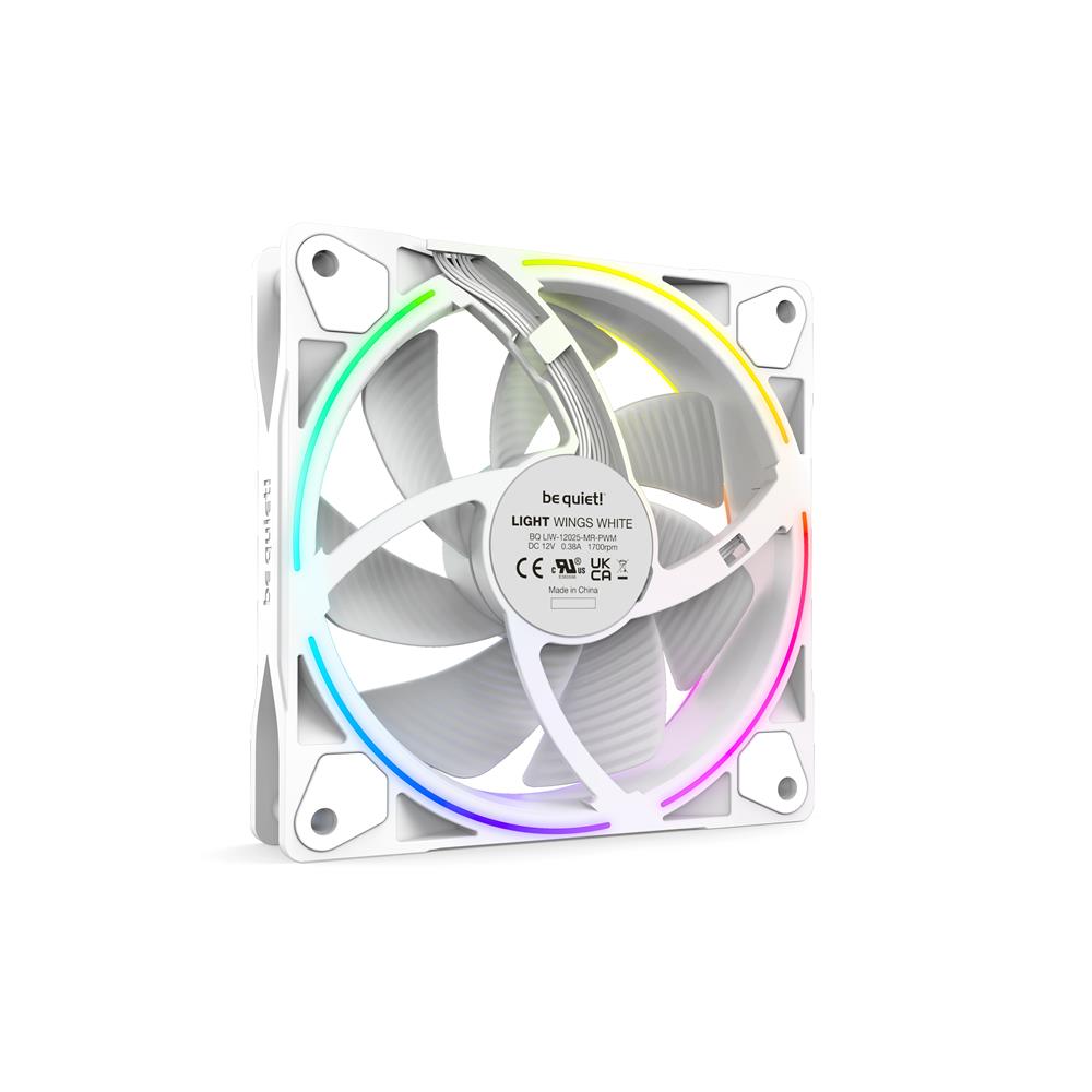 be quiet! Light Wings White 120mm PWM 3er Pack 4-pin Gehäuselüfter Weiß mit ARGB-Beleuchtung