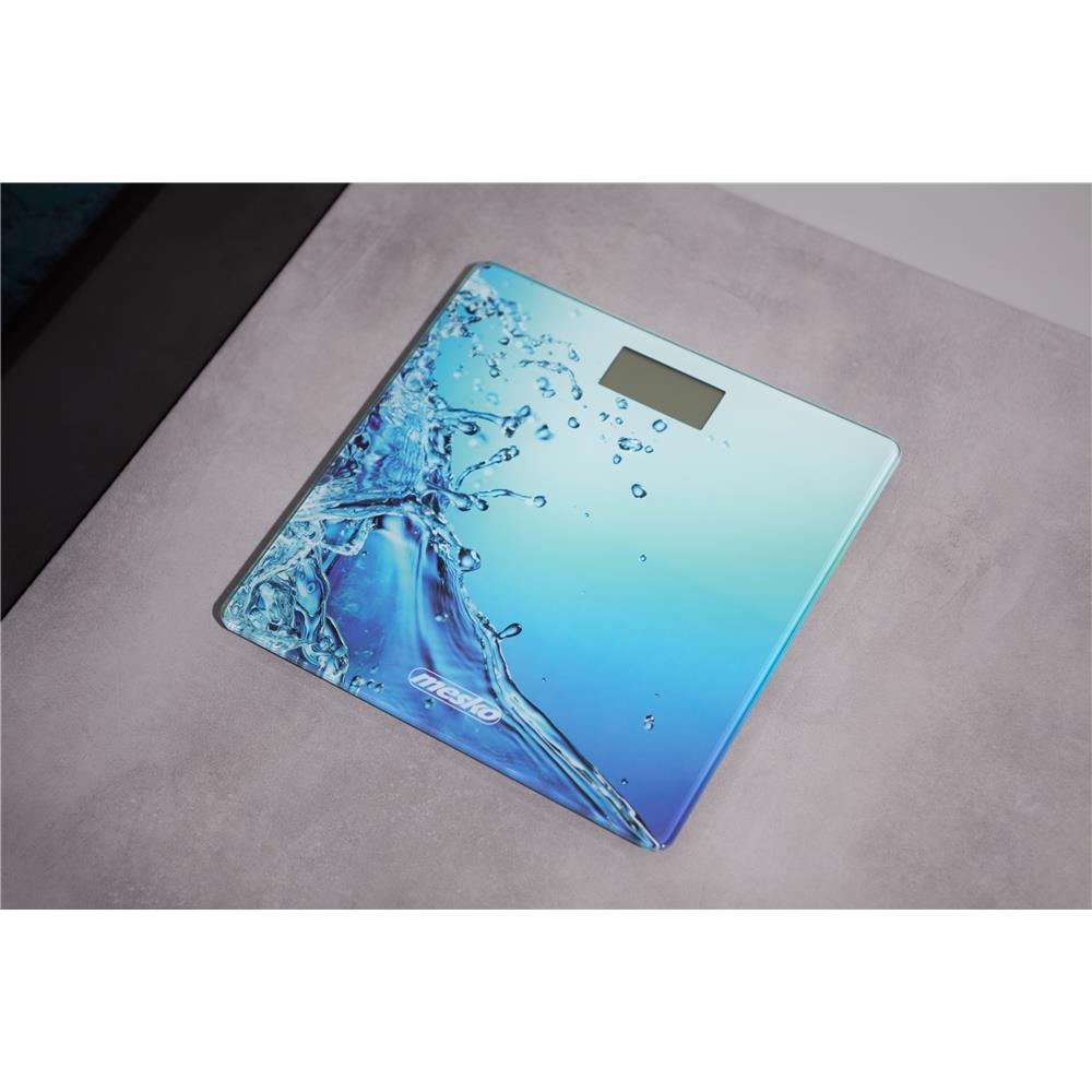 Mesko MS 8156 Digitale Badezimmerwaage Glas Blau 150 kg