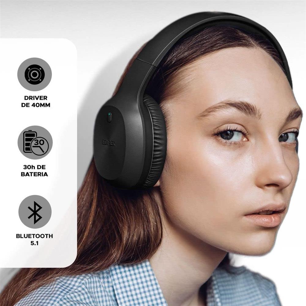 Edifier W600BT Bluetooth Over Ear Kopfhörer Schwarz