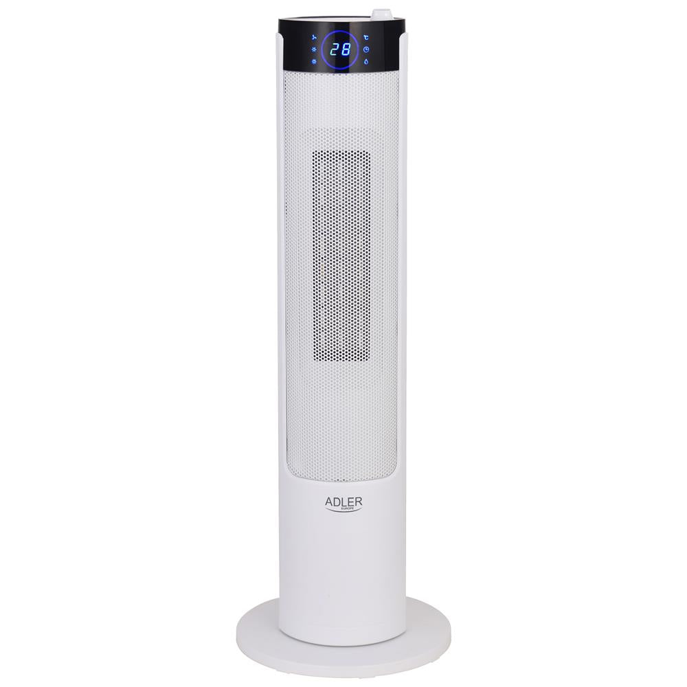 Adler AD7730 Turmheizlüfter mit LCD-Anzeige, 75cm, Weiß, mit Luftbefeuchterfunktion