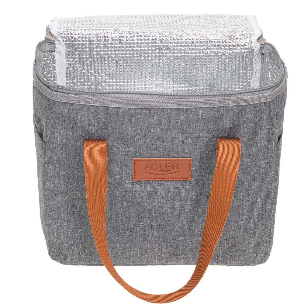 Adler AD 4523 Kühltasche 10L – Kompakte Thermotasche für Picknick, Reise & Einkauf in Grau