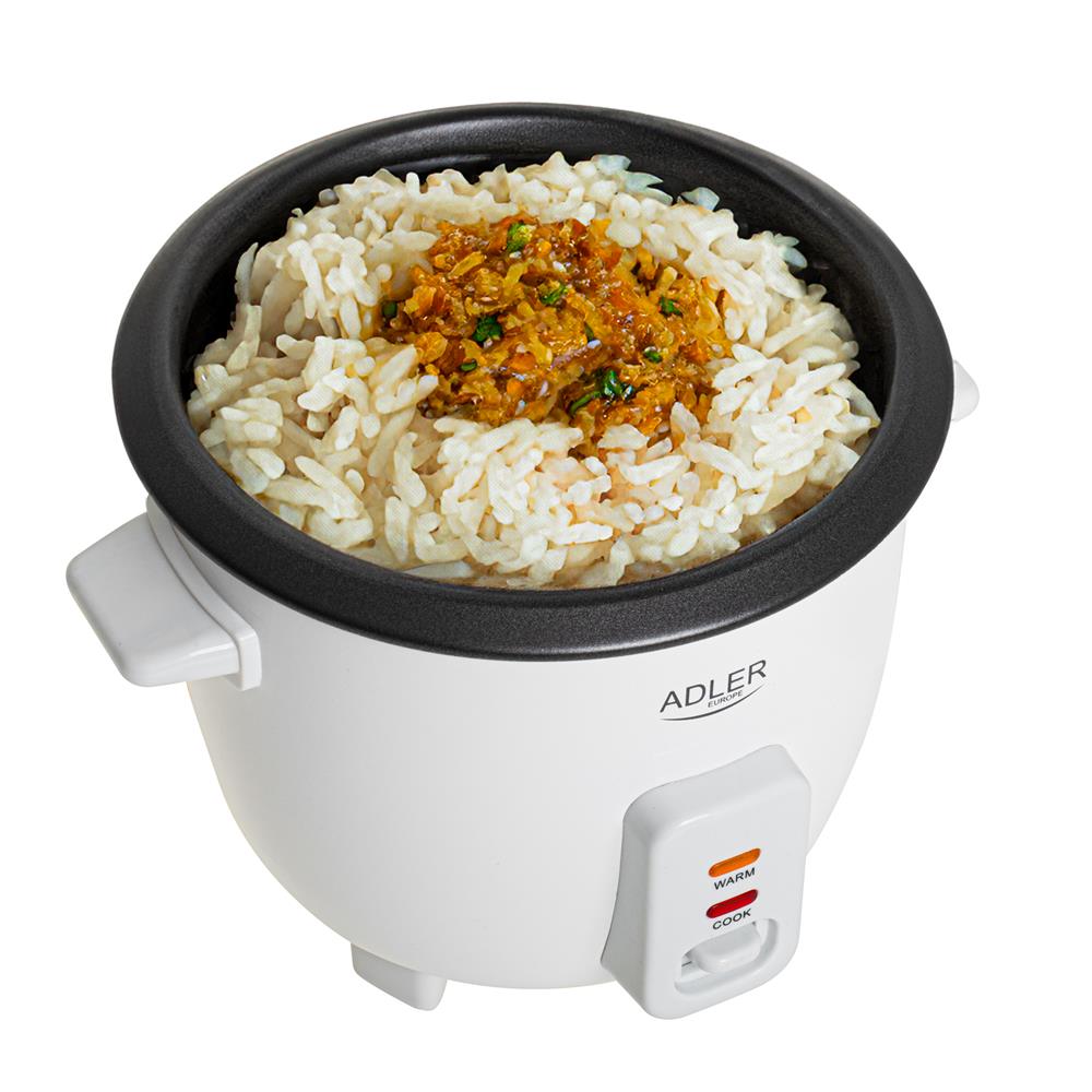 Adler AD 6418 Reiskocher 0,6 Liter kompakt mit Warmhaltefunktion Weiß