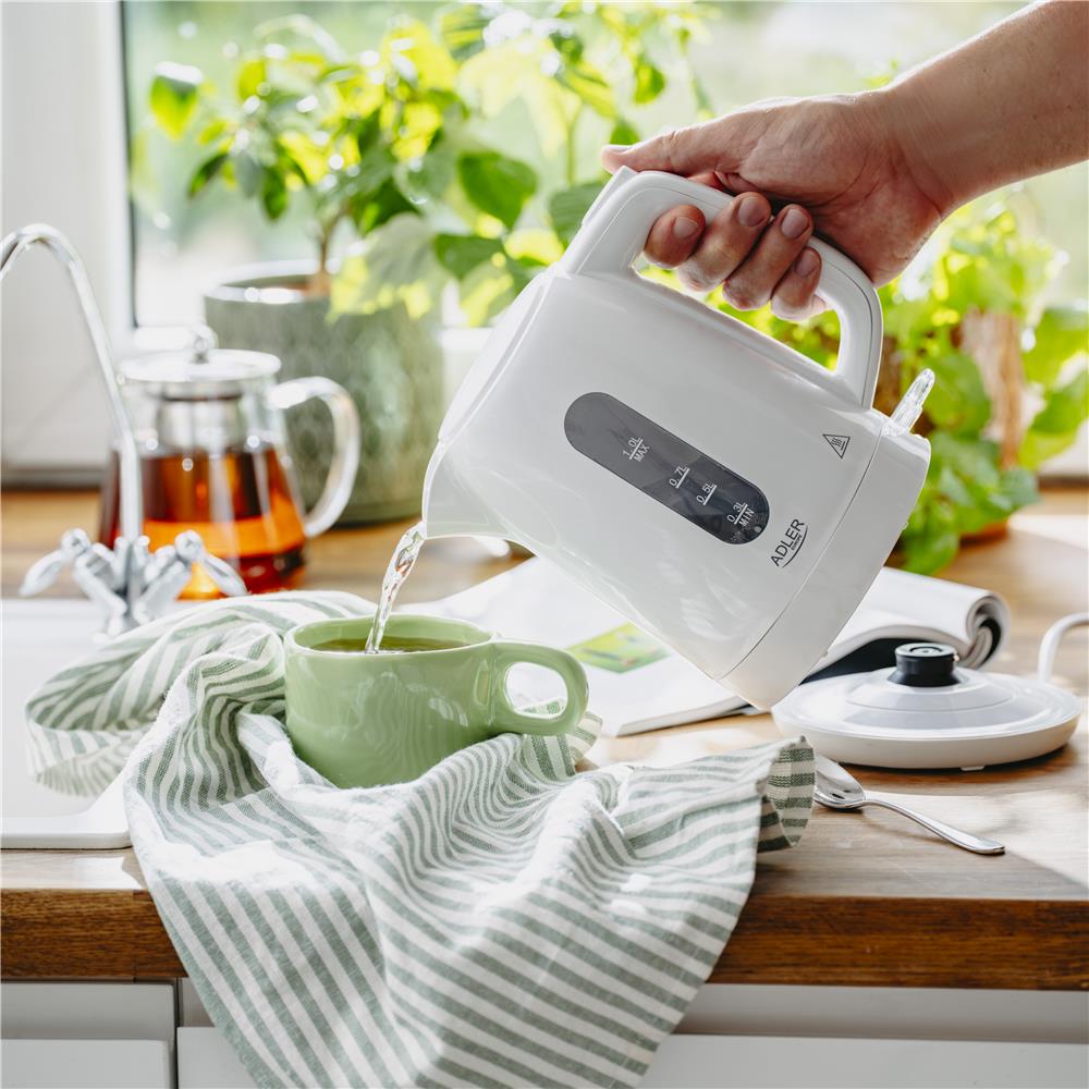 Adler AD 1380w Wasserkocher Kunststoff 1,0 l weiß – kompakt & sicher
