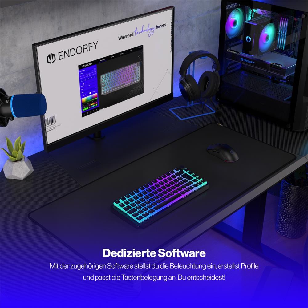 ENDORFY Thock 75 Prozent Wireless Tastatur DE Layout Kailh Box Black Schwarz