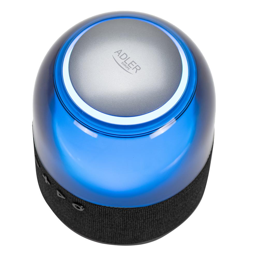 Adler AD 1904 kabelloser Bluetooth Lautsprecher mit Radio USB-C LED schwarz