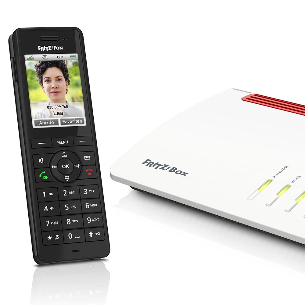 FRITZ!Fon X6 – Schwarzes High-End-DECT-Telefon mit HD-Telefonie & Komfortfunktionen