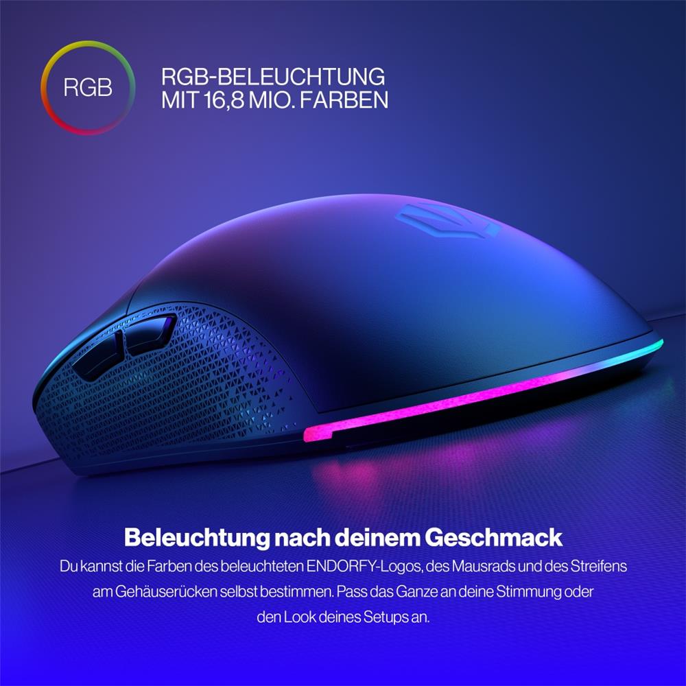 ENDORFY Gem Plus Wireless, Leichte kabellose Gaming-Maus (74 g), 26000 DPI, Schwarz | EY6A013